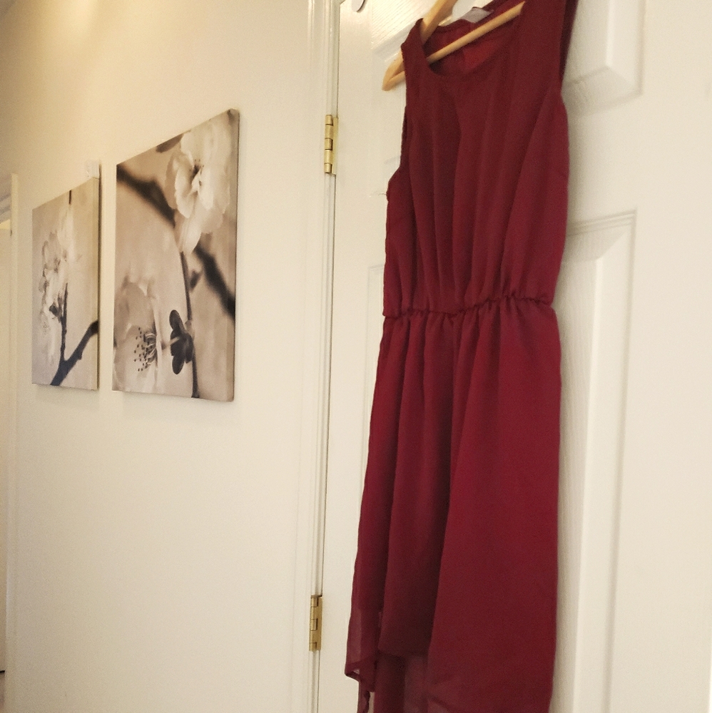Hi-lo wine dress